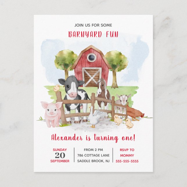 Invitation pour le 1er anniversaire de Farm Countr (Devant)