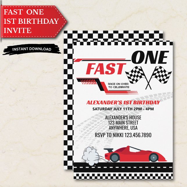 Invitation pour le 1er anniversaire de Fast One -  (Créateur téléchargé)