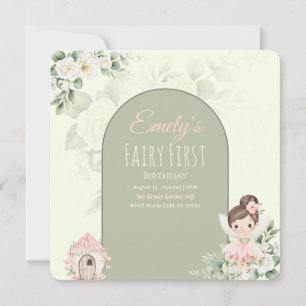 Invitation pour le 1er anniversaire de Fée Fleur M