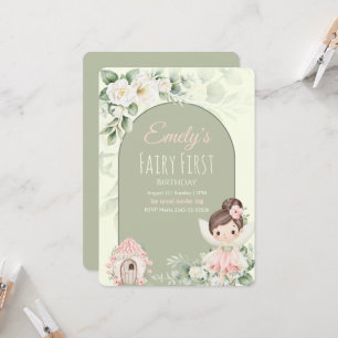 Invitation pour le 1er anniversaire de Fée Fleur M
