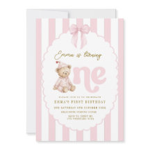 Invitation pour le 1er anniversaire de fille avec