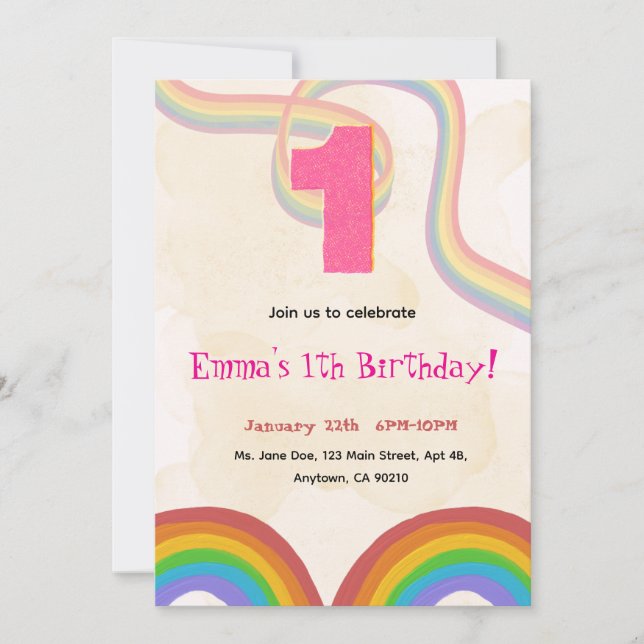 Invitation pour le 1er anniversaire de fille édita (Devant)