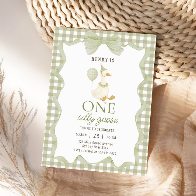 Invitation pour le 1er anniversaire de Gingham One (Créateur téléchargé)