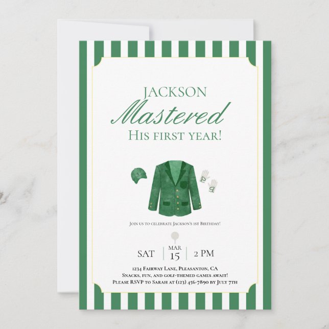 Invitation pour le 1er anniversaire de Golf Jacket (Devant)