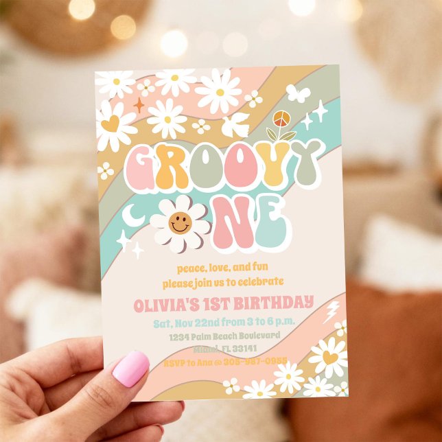 Invitation pour le 1er anniversaire de Groovy Rain (Créateur téléchargé)