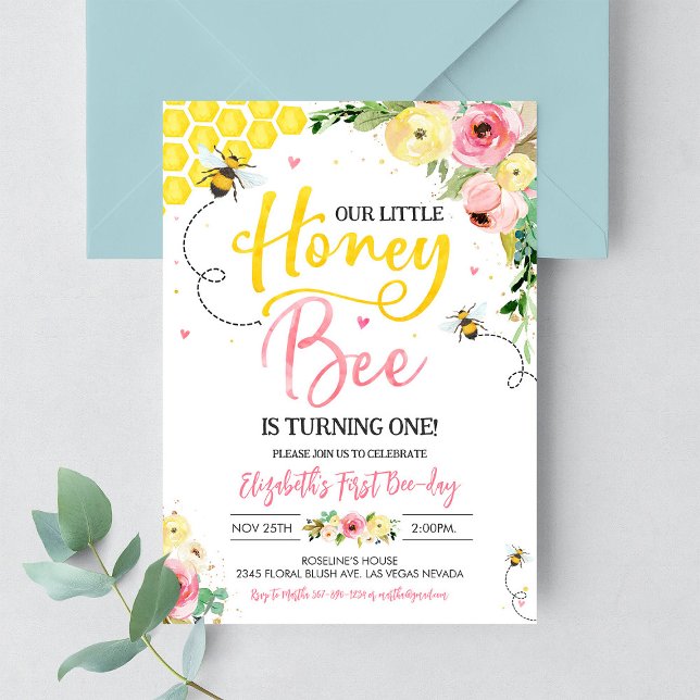 Invitation pour le 1er anniversaire de Honey Bee S (Créateur téléchargé)