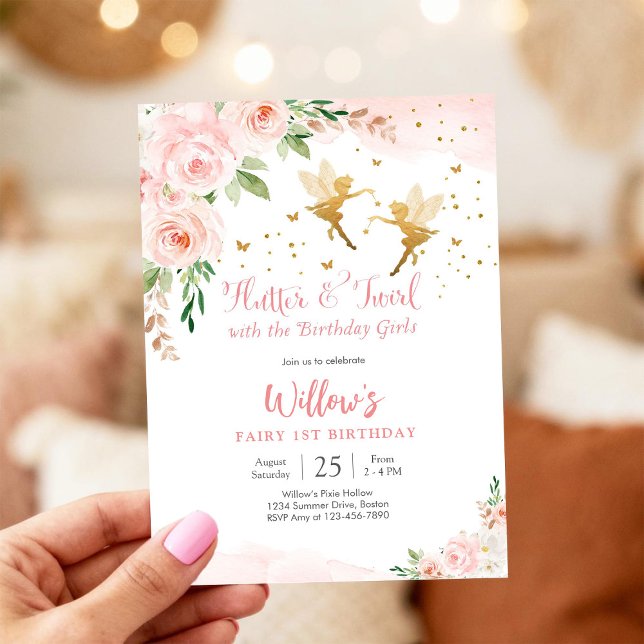 Invitation pour le 1er anniversaire de la fée (Créateur téléchargé)