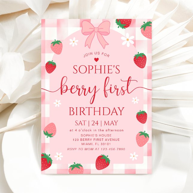Invitation pour le 1er anniversaire de la fraise B (Créateur téléchargé)