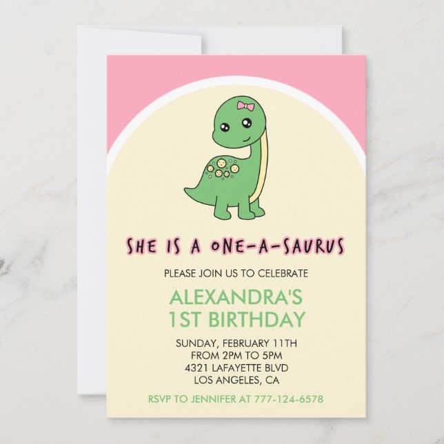 Invitation pour le 1er anniversaire de la petite f (Devant)
