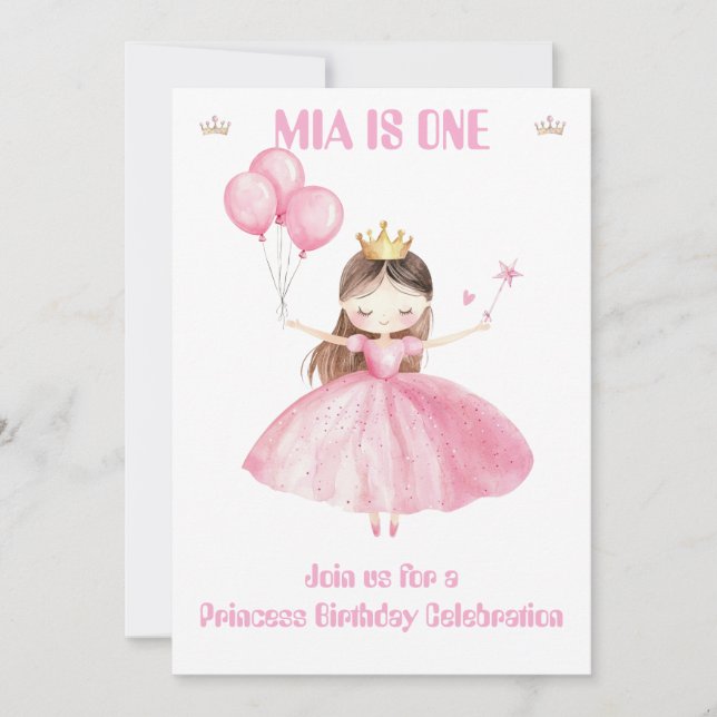 Invitation pour le 1er Anniversaire de la Petite P (Devant)