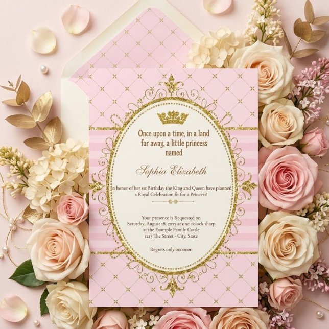 Invitation pour le 1er anniversaire de la princess (Créateur téléchargé)