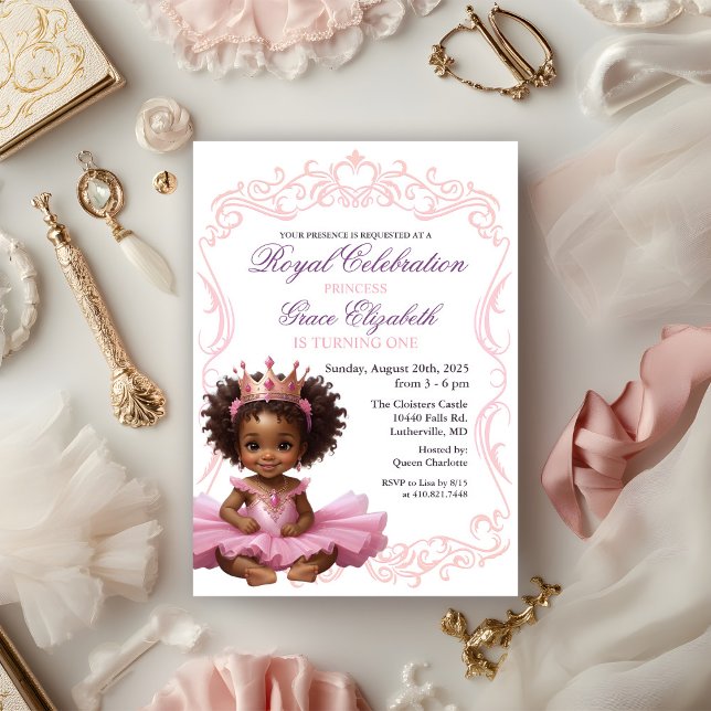 Invitation pour le 1er anniversaire de la princess (Créateur téléchargé)