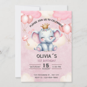 Invitation pour le 1er anniversaire de la princess