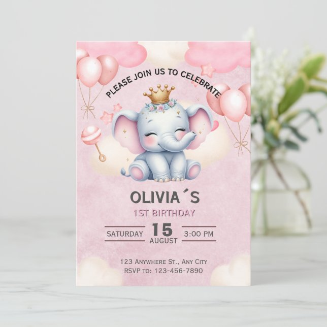 Invitation pour le 1er anniversaire de la princess (Debout devant)