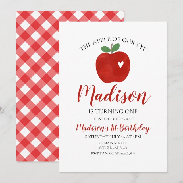 Invitation pour le 1er anniversaire de la Prunelle (Devant / Derrière)