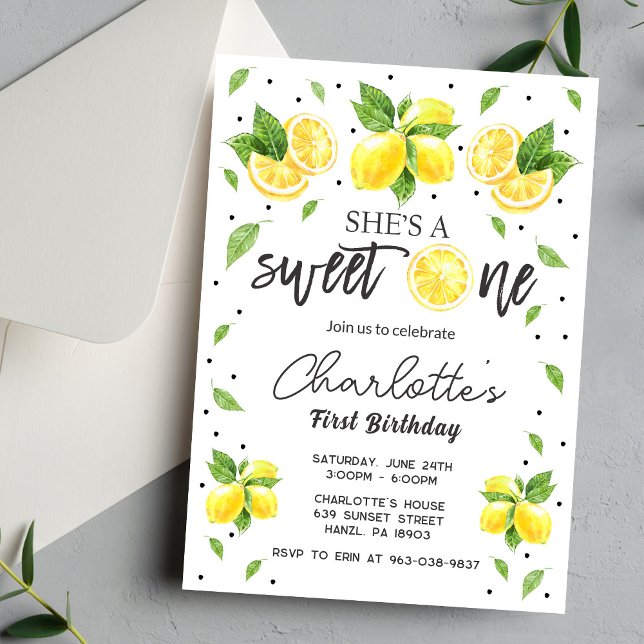 Invitation pour le 1er anniversaire de Lemon | Car (Créateur téléchargé)