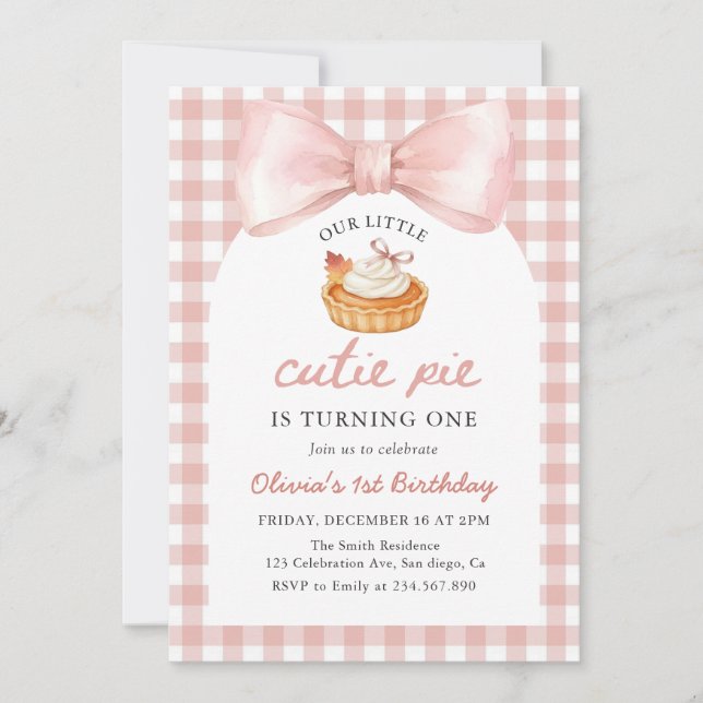 Invitation pour le 1er anniversaire de Little Cuti (Devant)