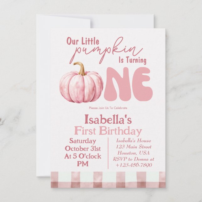 Invitation pour le 1er anniversaire de Little Pump (Devant)
