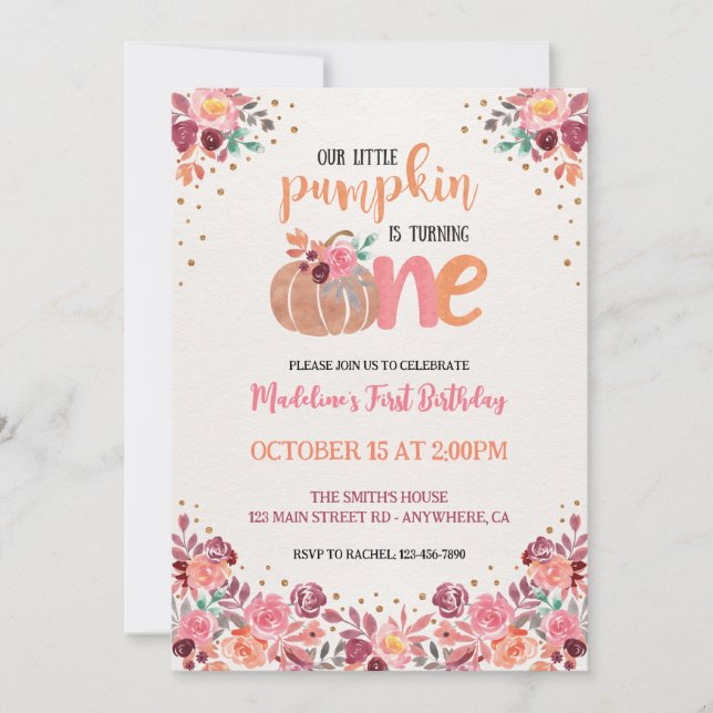 Invitation pour le 1er anniversaire de Little Pump (Devant)