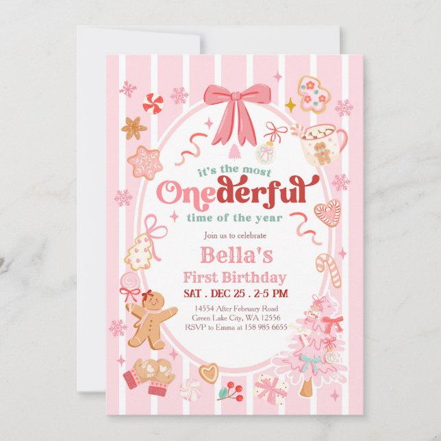 Invitation pour le 1er anniversaire de Noël le plu (Devant)