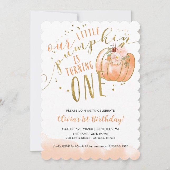 Invitation pour le 1er anniversaire de notre petit (Devant)