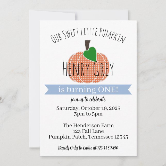 Invitation pour le 1er anniversaire de Petit Garço (Devant)