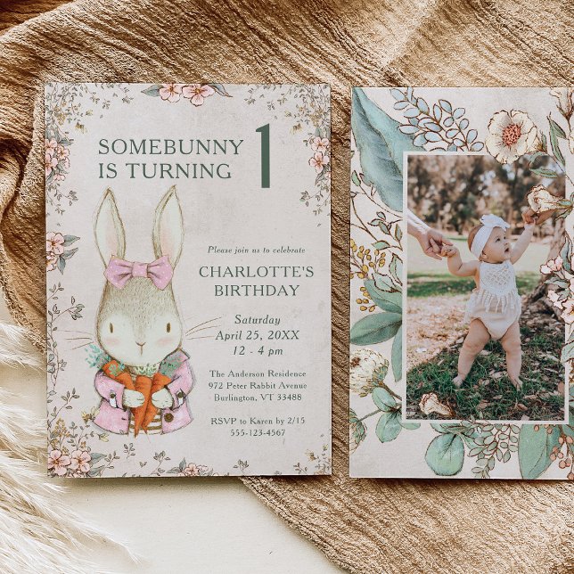 Invitation pour le 1er anniversaire de Somebunny (Créateur téléchargé)