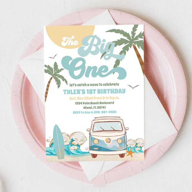 Invitation pour le 1er anniversaire de Surf Beach (Créateur téléchargé)