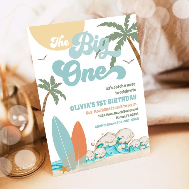 Invitation pour le 1er anniversaire de Surfs Up (Créateur téléchargé)