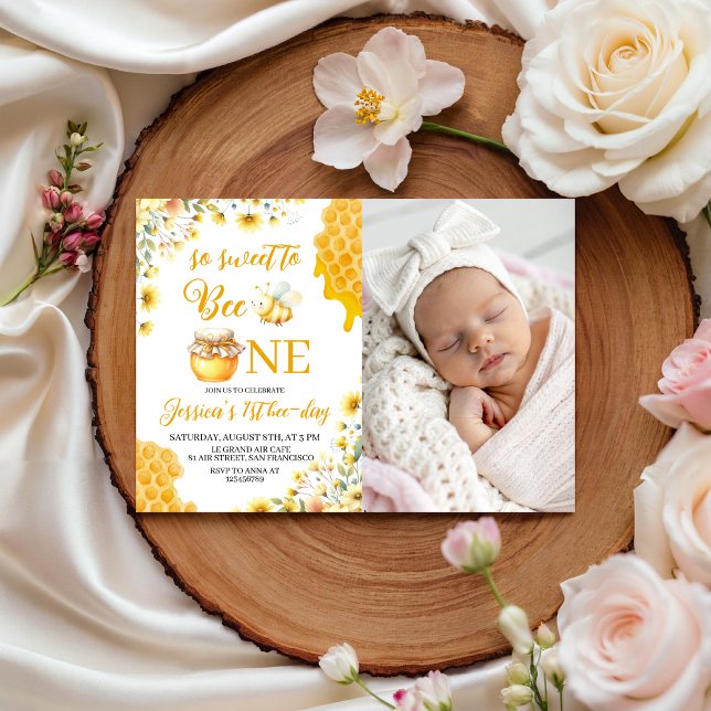 Invitation pour le 1er anniversaire de Sweet Bee O (Créateur téléchargé)