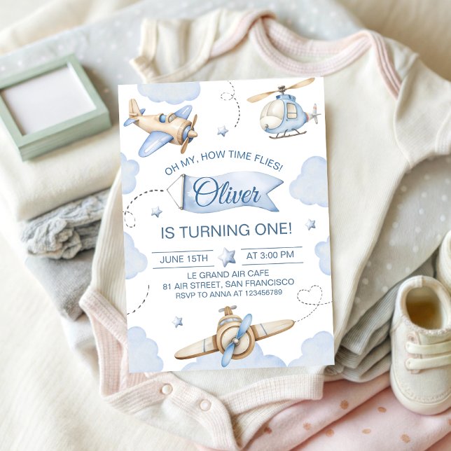 Invitation pour le 1er anniversaire de Time Flies  (Créateur téléchargé)