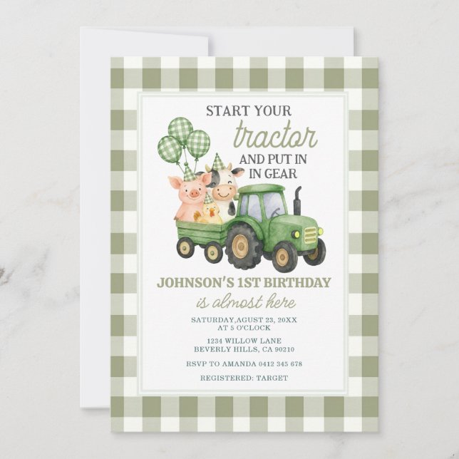 Invitation pour le 1er anniversaire de Tracteur Ve (Devant)