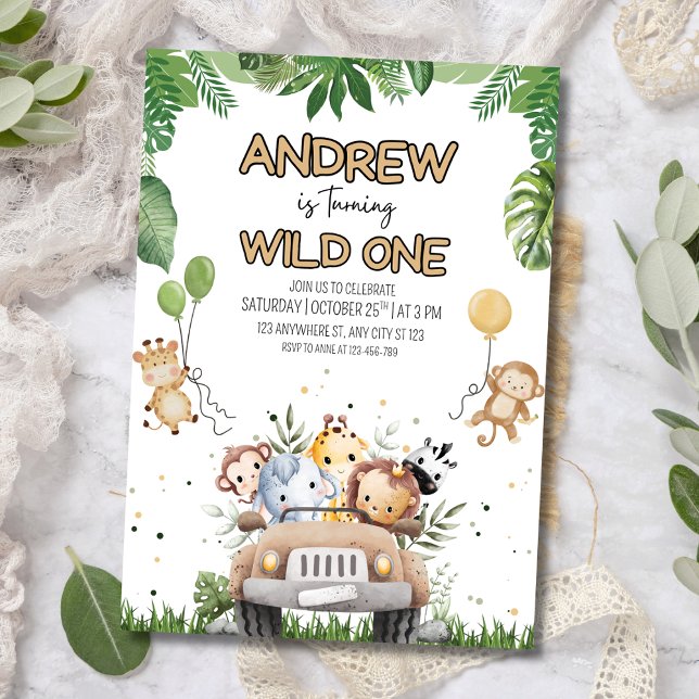 Invitation pour le 1er Anniversaire de Wild One Bo (Créateur téléchargé)