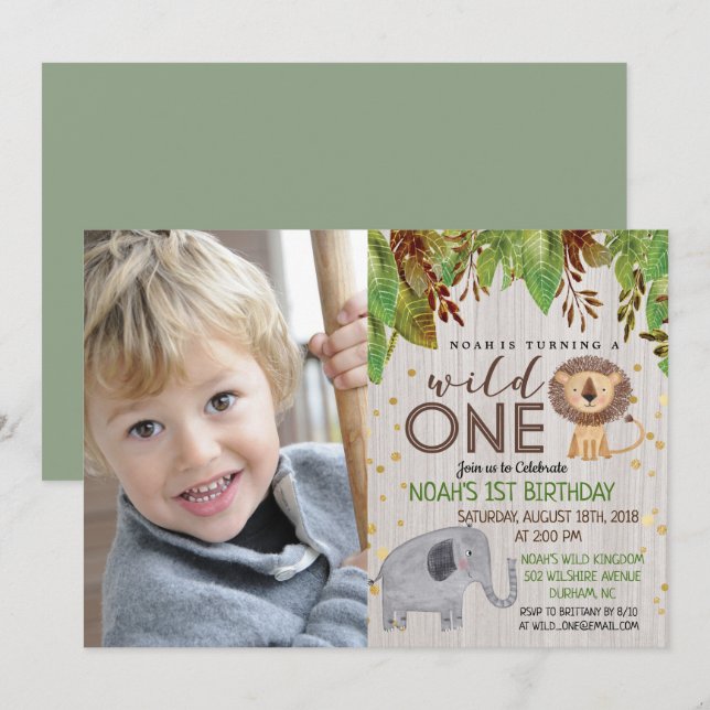 Invitation pour le 1er anniversaire de WILD ONE Ju (Devant / Derrière)