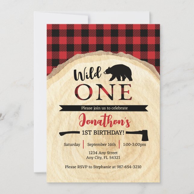 Invitation pour le 1er anniversaire de Wild One Lu (Devant)