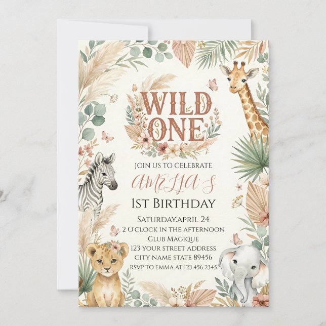 Invitation pour le 1er anniversaire de Wild One Ph (Devant)