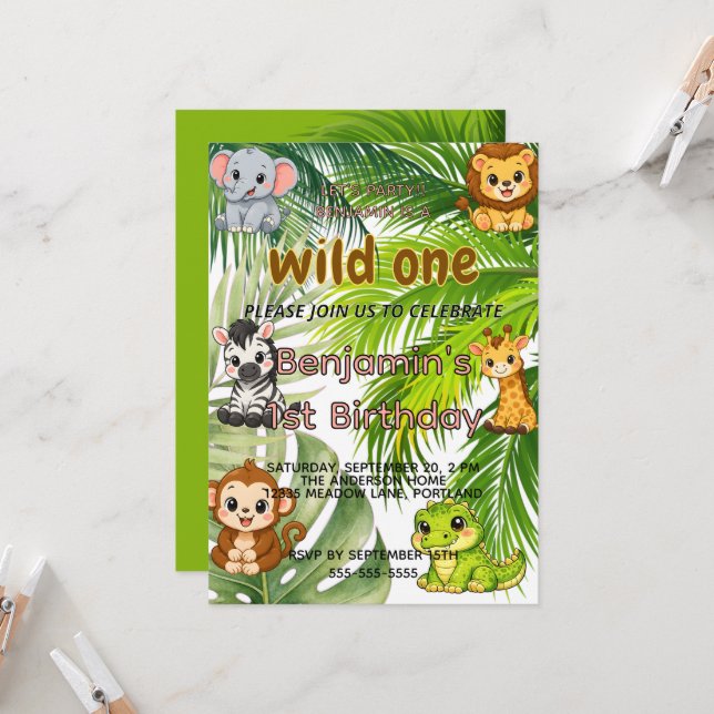 Invitation pour le 1er anniversaire de Wild One Sa (Devant/Arrière en situation)