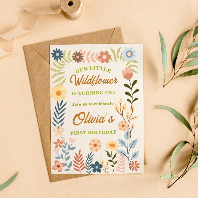 Invitation pour le 1er anniversaire de Wildflower  (Créateur téléchargé)