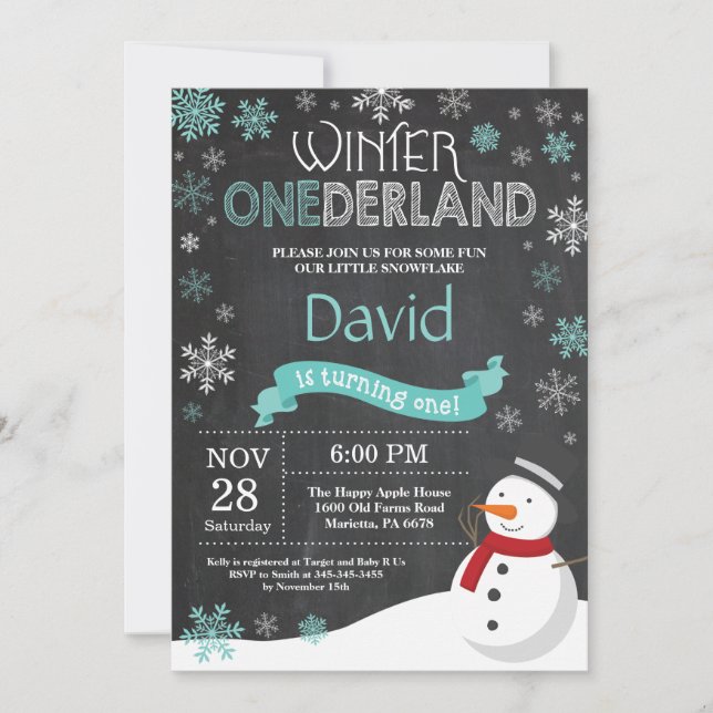 Invitation pour le 1er anniversaire de Winter Oned (Devant)