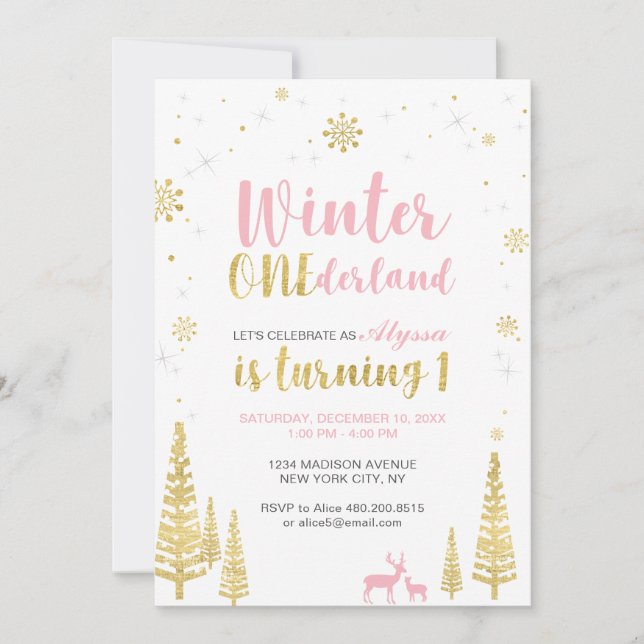 Invitation pour le 1er anniversaire de Winter Oned (Devant)