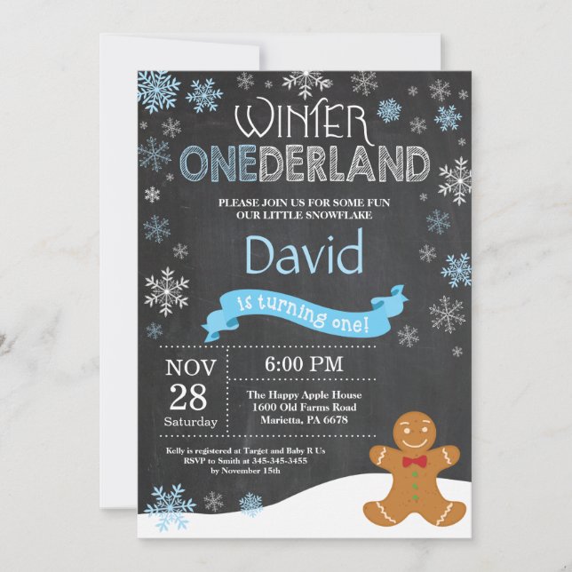 Invitation pour le 1er anniversaire de Winter Oned (Devant)