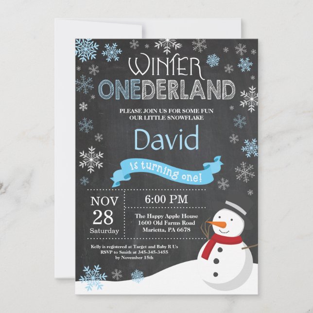 Invitation pour le 1er anniversaire de Winter Oned (Devant)