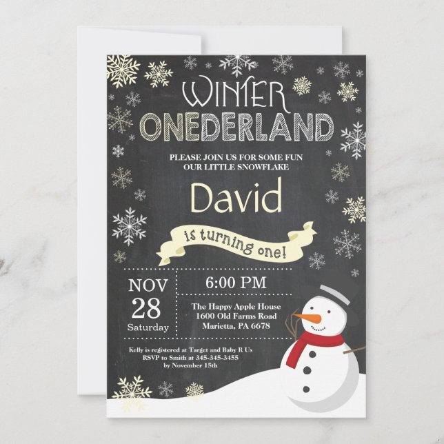 Invitation pour le 1er anniversaire de Winter Oned (Devant)