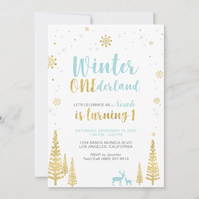 Invitation pour le 1er anniversaire de Winter Oned (Devant)