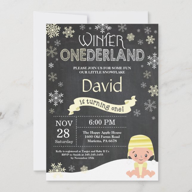 Invitation pour le 1er anniversaire de Winter Oned (Devant)