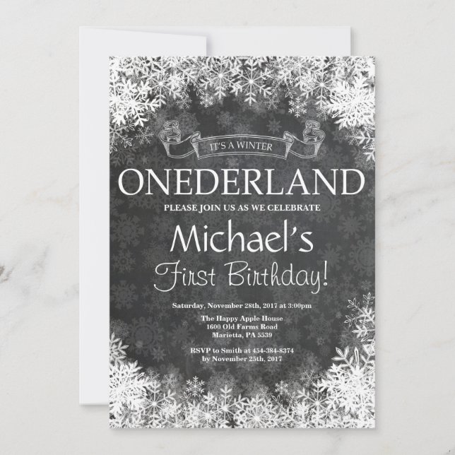 Invitation pour le 1er anniversaire de Winter Oned (Devant)