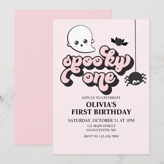 Invitation pour le 1er anniversaire d'Halloween Sp (Devant / Derrière)