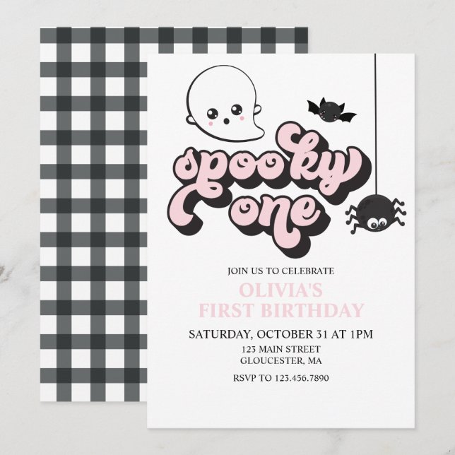 Invitation pour le 1er anniversaire d'Halloween Sp (Devant / Derrière)