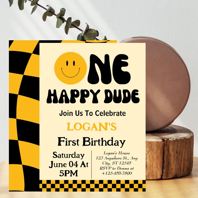 Invitation pour le 1er anniversaire d'un garçon he (Créateur téléchargé)