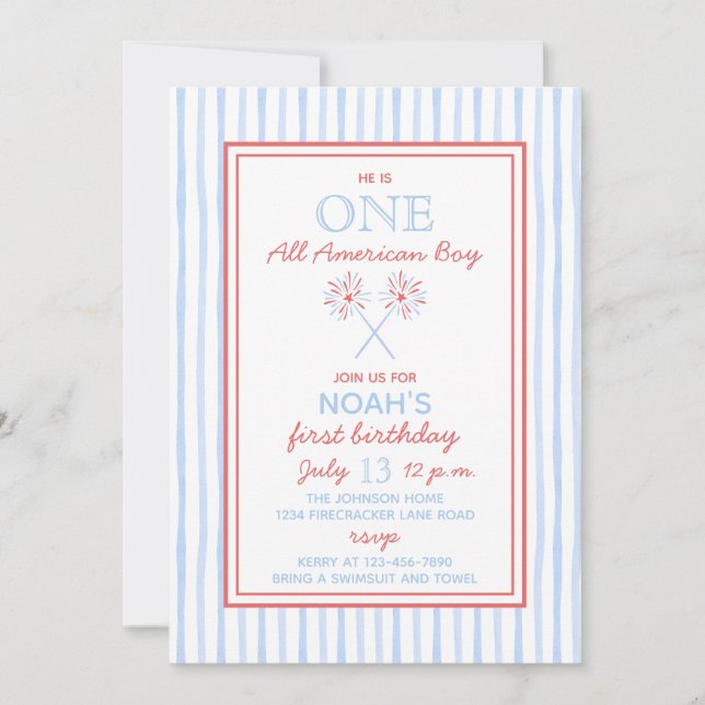 Invitation pour le 1er anniversaire d'un garçon to (Devant)